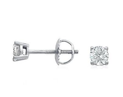 GENUINE NATURAL DIAMOND STUDS IN 950 PLATINUM- 1/2CT.